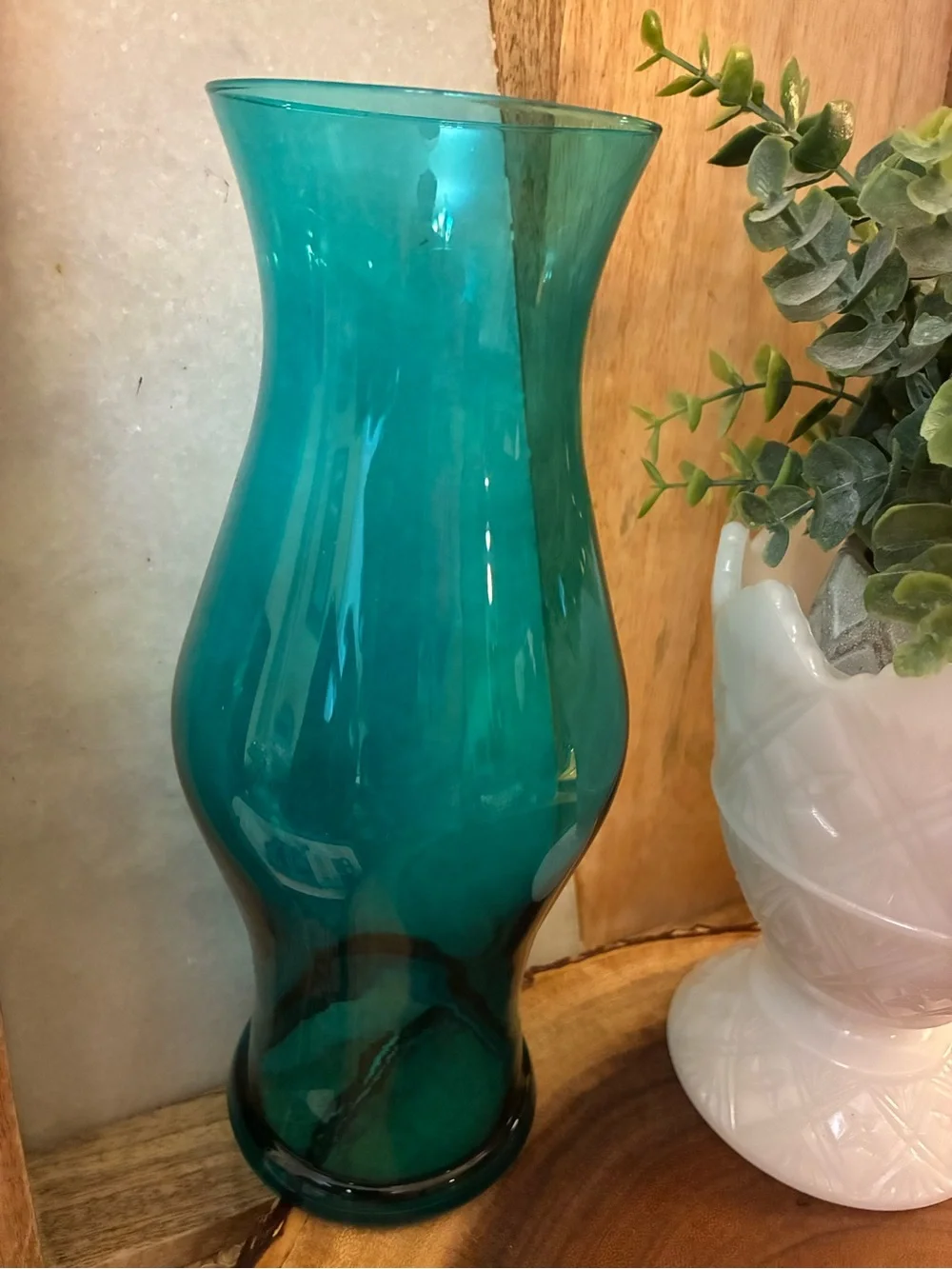 Teal Hurricane Glass- Home Accents Lanterns